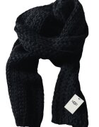 UGG дамски шал - черен - 245x25см - акрил/вълна