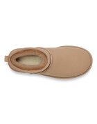 UGG Непромокаеми велурени боти Classic Ultra Mini с лесно обуване Светлокафяв