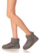 UGG Велурени боти Classic Mini II Сив