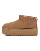 UGG Велурени боти Classic Ultra Mini Кашу кафяво
