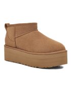 UGG Велурени боти Classic Ultra Mini Кашу кафяво
