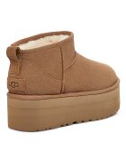 UGG Велурени боти Classic Ultra Mini Кашу кафяво