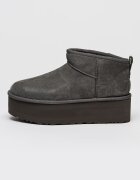 UGG Велурени боти Classic Ultra Mini Въглен сиво
