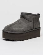 UGG Велурени боти Classic Ultra Mini Въглен сиво