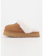 UGG Велурени домашни пантофи Disquette с вълнена вата - Камел