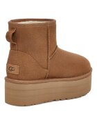 UGG Велурени непромокаеми боти Classic Mini с равна платформа Карамел