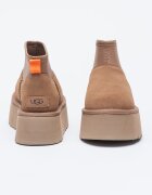 UGG Велурени зимни боти Classic Mini Dipper с текстил Бежов