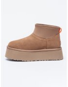 UGG Велурени зимни боти Classic Mini Dipper с текстил