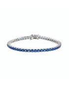 UNA VIDA Гривна Tennis Blue - 2мм - 18 см - Сребро 925