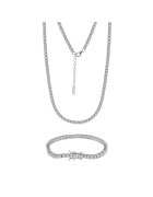 UNA VIDA Комплект колие и гривна 3 mm - сребро 925
