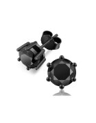 UNA VIDA Обеци Моасанит Full Black 1ct - 6.5мм - Сребро 925