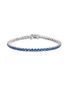 UNA VIDA Тенис гривна Blue 18 см - Сребро 925