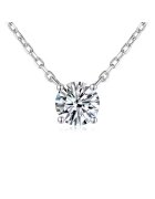 UNA VIDA Висулка с верижка - Моасанит 1ct - Сребро 925 - минималистичен дизайн