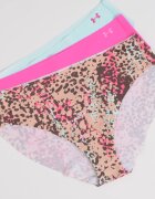 Under Armour Безшевна бразилиана Pure Stretch - 3 чифта Кафяв/Тъмнорозов/Аква зелено