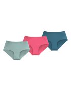 Under Armour Фитнес бикини хипстър Pure с лого - 3 чифта Петролово зелено/Пепеляво сиво/Розово