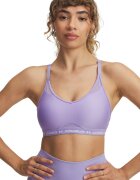 Under Armour Фитнес бюстие с кръстосан гръб и лого Лилав