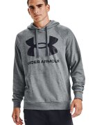 Under Armour Фитнес худи Rival с лого и ръкави реглан - Черен/Сив меланж