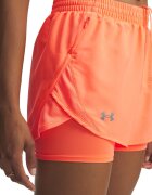 Under Armour Къс панталон за бягане Fly By с дизайн 2 в 1 Оранжев