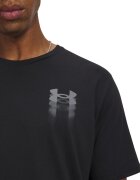 Under Armour Свободна тениска Blur с лого Черен/Tъмносив