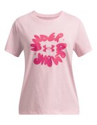 Under Armour Свободна тениска с лого Фуксия/Пастелнорозов