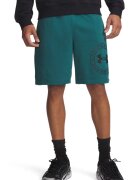 Under Armour Свободни шорти с памук Rival с лого Черен/Папратово зелено