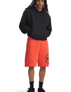 Under Armour Свободни шорти с памук Rival с лого Корал/Антрацитно сиво
