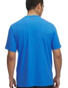 Under Armour Тениска College с памук с лого Кралско Синьо/Мръснобял