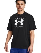Under Armour Уголемена тениска Heavyweight - Бял/Черен