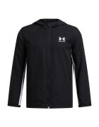Under Armour Яке с цип и качулка Черен/Бял