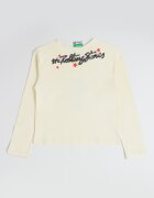 United Colors of Benetton Блуза с овално деколте и шарка Червен/Крем