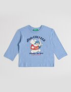 United Colors of Benetton Блуза с принт на гърба Прашно синьо