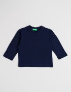 United Colors of Benetton Блуза с принт на гърба Тъмносин