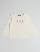 United Colors of Benetton Бродирана блуза с пайети Розово/Крем
