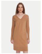 United Colors of Benetton Дамска плетена рокля кафява - плетена фабрика