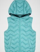 United Colors of Benetton Капитониран елек с качулка Персийско зелено