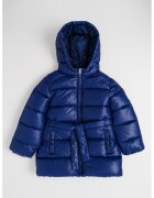 United Colors of Benetton Капитонирано зимно миди яке с качулка - Индигово синьо