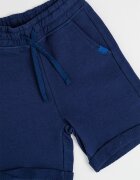 United Colors of Benetton Къс памучен панталон с регулируема талия Тъмносин