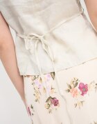United Colors of Benetton Ленена блуза с колан Слонова кост