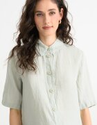 United Colors of Benetton Ленена риза със среднодълги ръкави Бледозелен