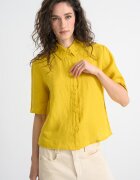 United Colors of Benetton Ленена риза със среднодълги ръкави Шафраново жълто