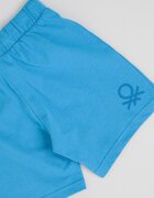 United Colors of Benetton Памучен къс панталон с регулируема талия Син