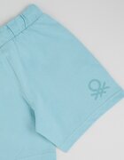 United Colors of Benetton Памучен къс панталон с регулируема талия Тюркоаз