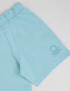 United Colors of Benetton Памучен къс панталон с регулируема талия Тюркоаз