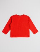 United Colors of Benetton Памучна блуза с фигурален принт и интерактивен елемент Червен/Черен
