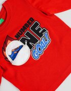 United Colors of Benetton Памучна блуза с фигурален принт и интерактивен елемент Червен/Черен