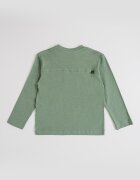 United Colors of Benetton Памучна блуза с овално деколте и джоб Зелен