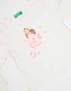 United Colors of Benetton Памучна блуза с принт Бял/Пастелнорозов/Светлокафяв