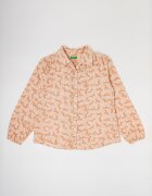 United Colors of Benetton Памучна риза с принт Кафяв/Праскова