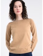 United Colors of Benetton Пуловер с деколте тип лодка - Камел