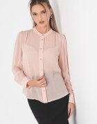 United Colors of Benetton Риза с ажур и дълги ръкави Светло бежово